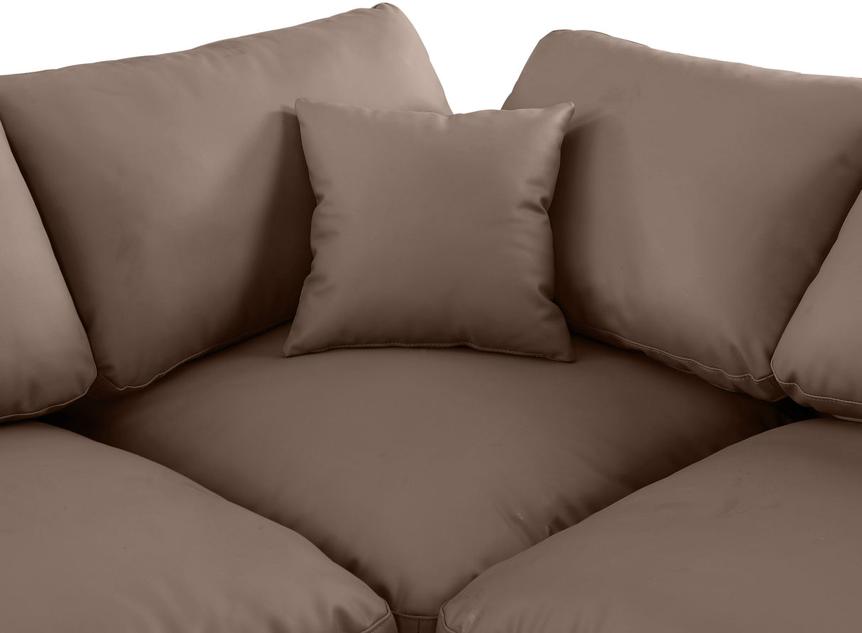 Comfy - 5 Piece Faux Leather Modular Sectional