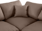 Comfy - 5 Piece Faux Leather Modular Sectional