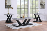 T122 - Marble Top Table Set (Set of 3) - Gray