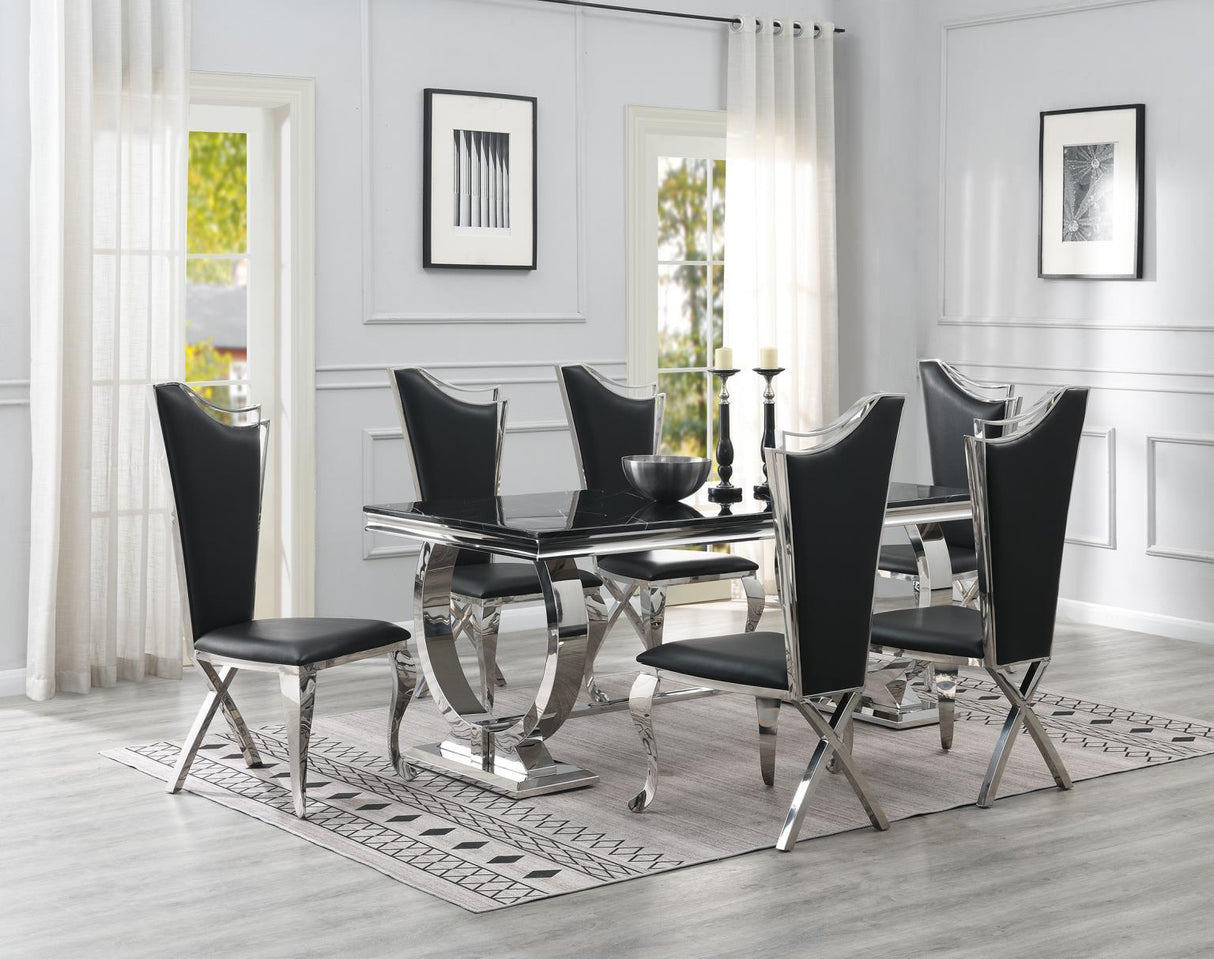 G-082-T-BLACK - Marble Dining Table - Black