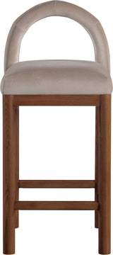 Conrad - Velvet Counter Stool With Brown Legs
