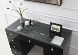 G-316 - Glamour Vanity Set (Dresser + Mirror Bluetooth Speaker With Lights) - Black