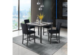 D4054 - Bar Table With 4 Bar Stools - Black