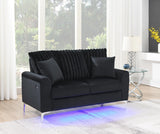 U480 - 3 Piece Living Room Set (Sofa, Loveseat, Chair) - Black