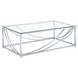 Lille - 3 Piece Glass Top Coffee End Sofa Table Set - Chrome