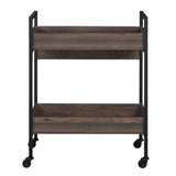 Jerrick - Serving Cart - Walnut & Black