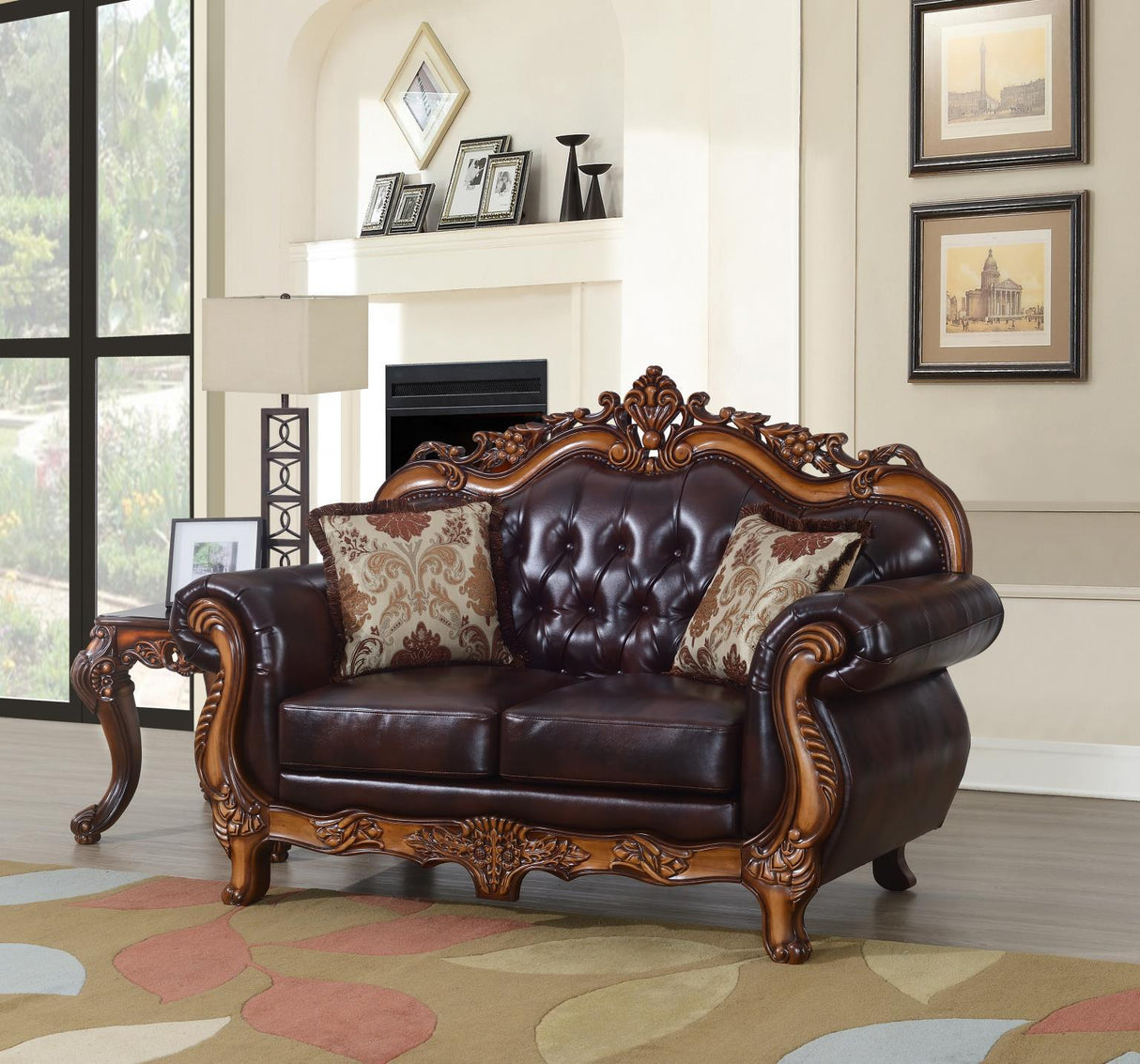 U204 - Traditional Loveseat - Brown