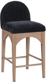 Waldorf - Chenille Stool With Natural Legs