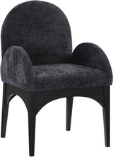 Waldorf - Chenille Dining Arm Chair With Black Legs