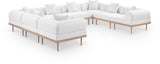 Laguna - 8 Piece Resilient Water Resistant Fabric 142" Upholstered Outdoor Patio Modular Sectional