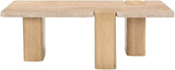 Ravenna - Genuine Fabric Travertine And Oak Wood Table