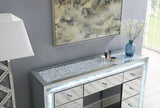 G-320 - Glamour Vanity Set (MDF Dresser + Mirror Bluetooth Speaker With Lights) - Pearl Silver