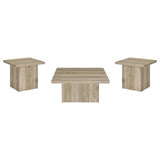 Devar - Square Coffee End Table Set - Distressed Pine