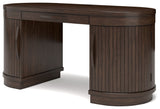 Korestone - 3 Pc. - Home Office Desk, Chair, Credenza - Warm Brown