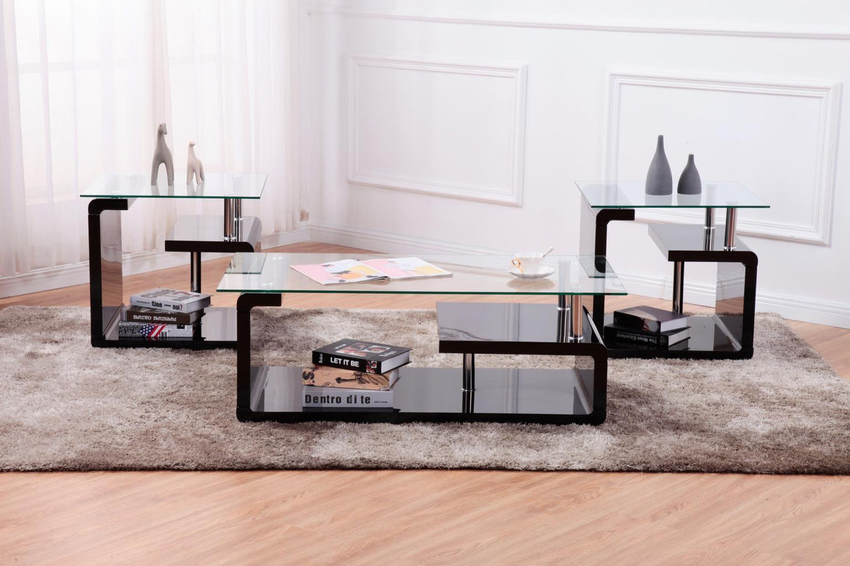 T307 - Coffee Table & 2 End Tables - Black