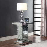 Nysa - 26" End Table - Mirrored & Faux Crystals