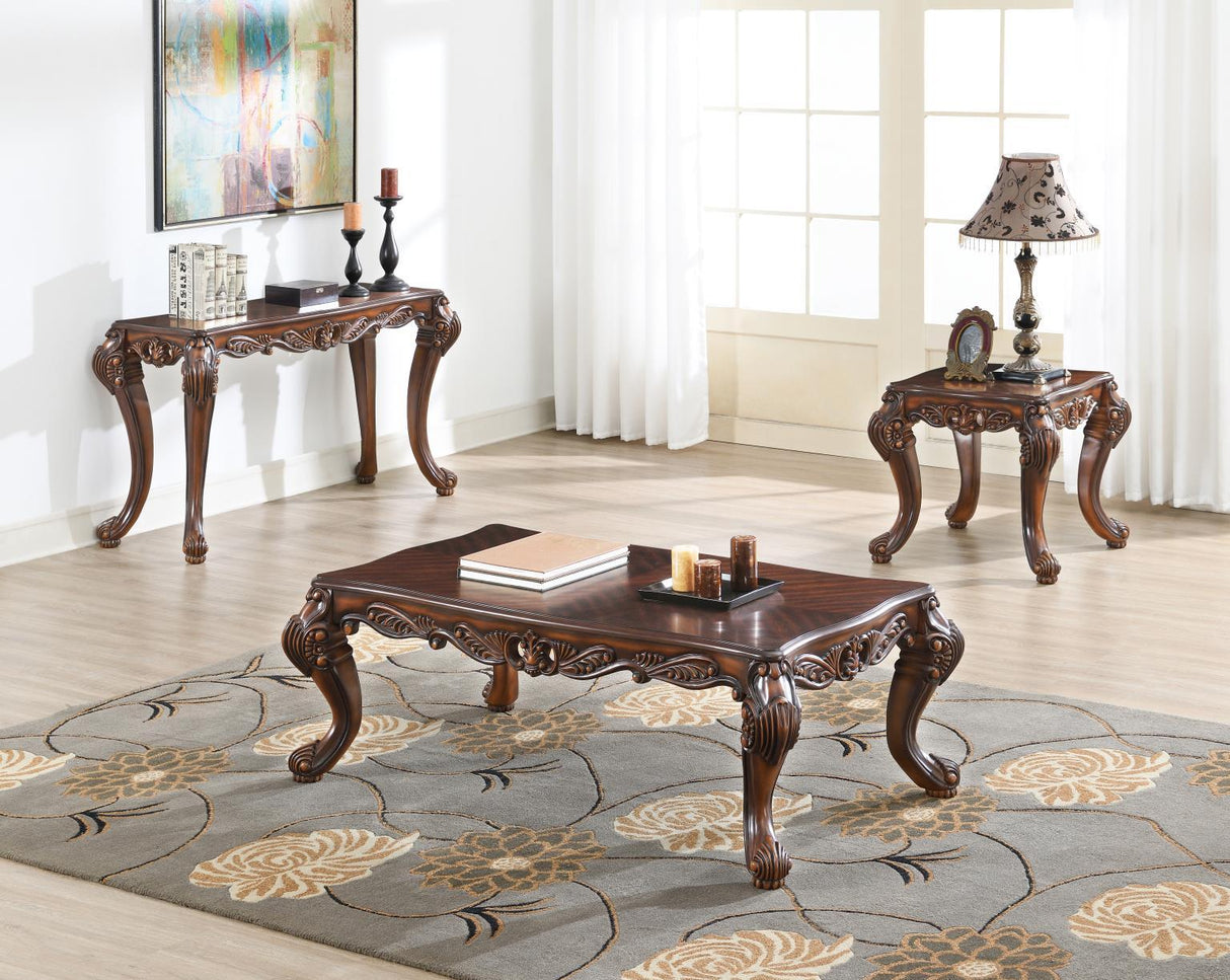 T204 - Coffee Table & 2 End Tables - Dark Brown