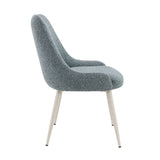 Laela - Side Chair (Set of 2) - Light Blue Boucle & White Finish