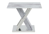 T1274 - End Table - Light Gray / Silver