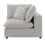 Marisa - Modular Wedge With Pillow - Beige Boucle
