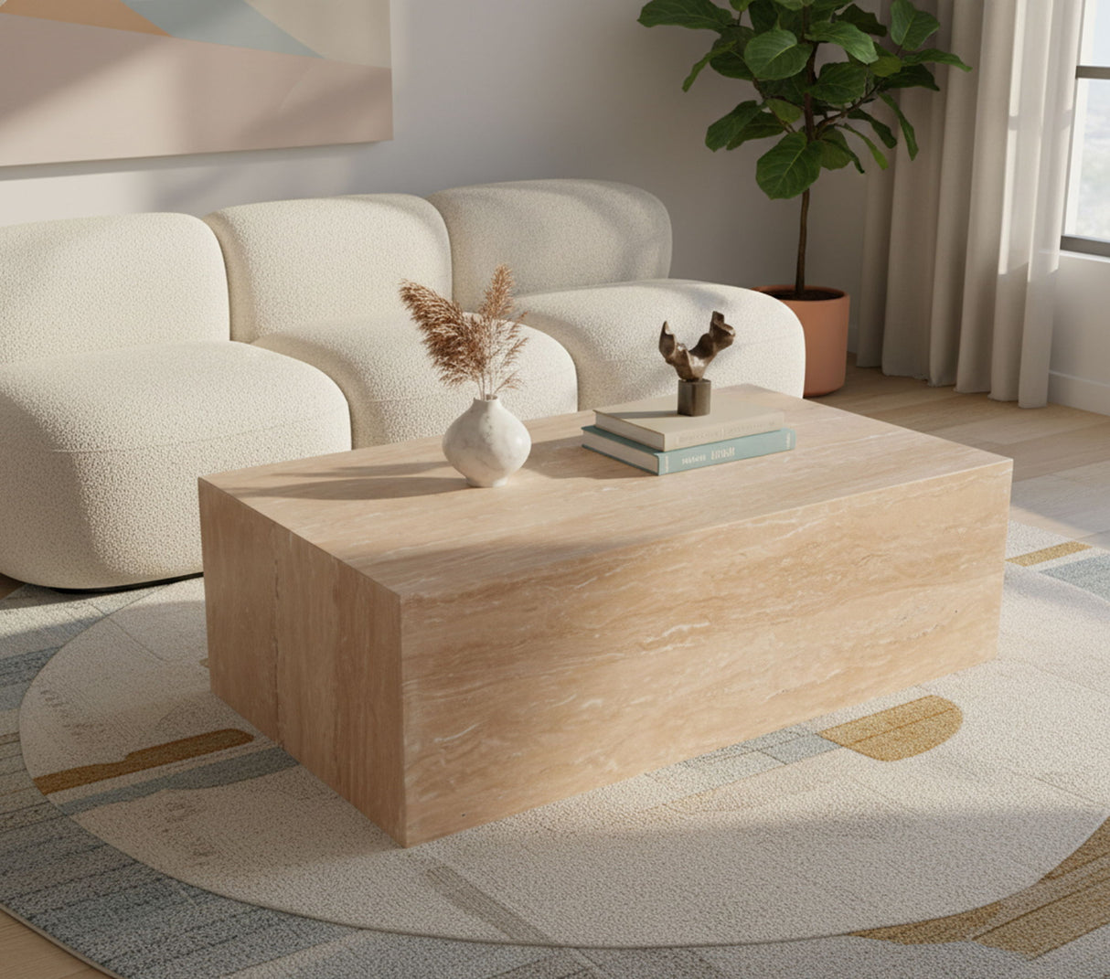 Bolzano - Travertine Coffee Table - Natural