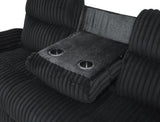 U181 - Corduroy Motion Sofa With Drop Down Table - Black