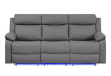 U6026 - Reclining Sofa With LED - Gray