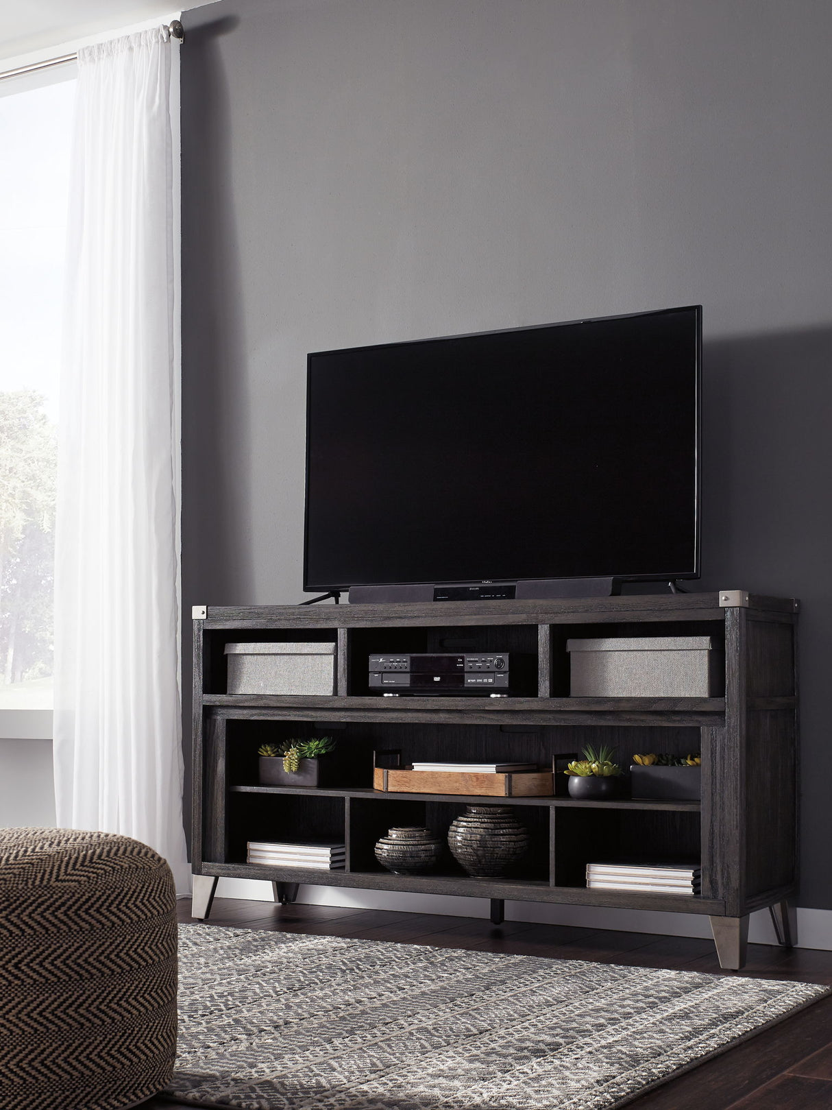 Todoe - LG TV Stand w/Fireplace Option - Gray