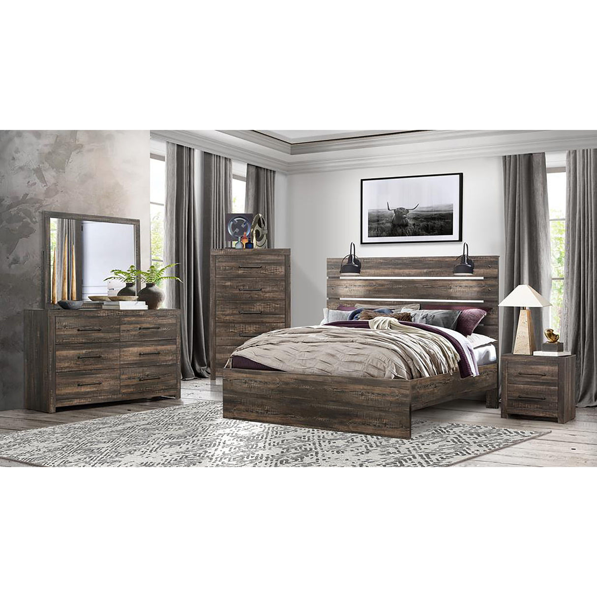 Monica - Mirror With Clean Lines - Dark Oak