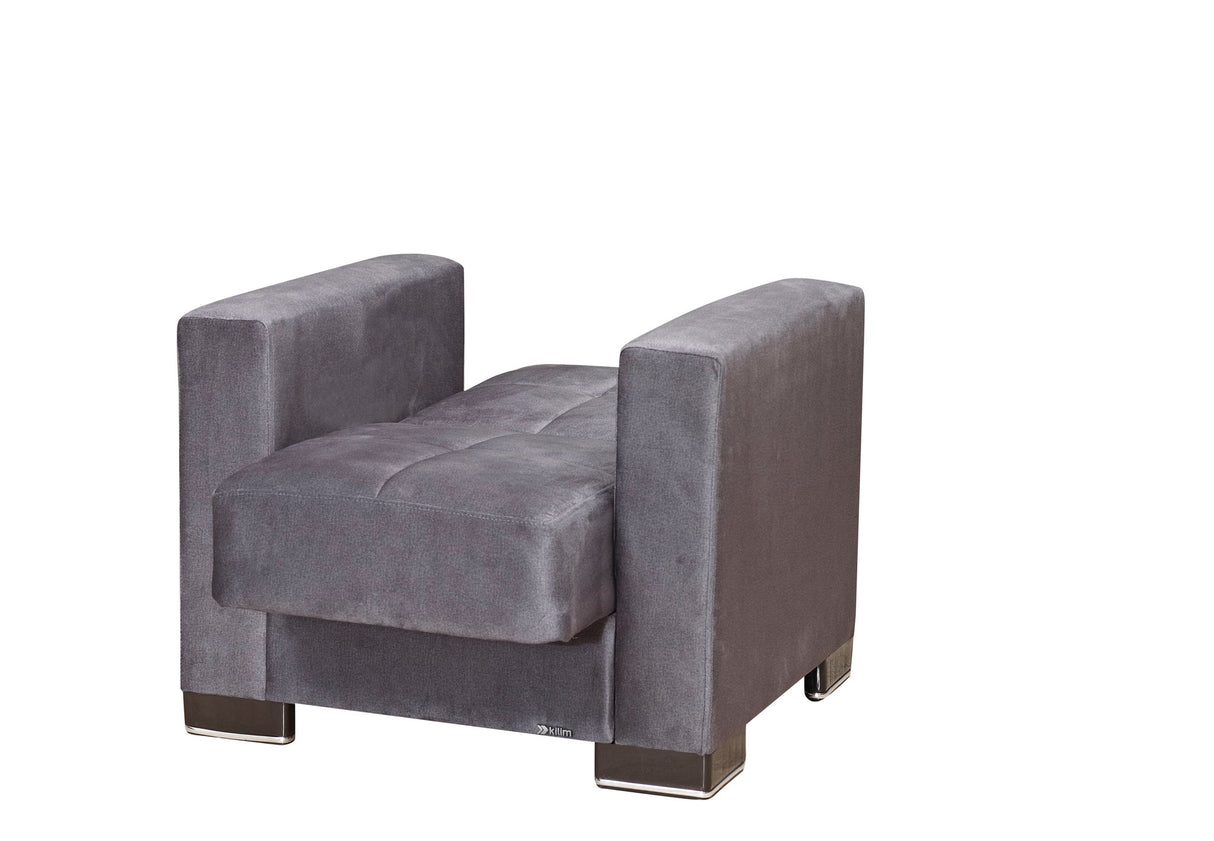 Ottomanson Armada - Upholstered Convertible Armchair With Storage - Microfiber