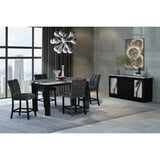 Magaly - Bar Table And Stool 5 Piece Set With Marbled Top Detail - Dark Gray
