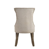 Gabrian - Side Chair (Set of 2) - Two-Tone Beige Fabric & Reclaimed Gray