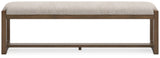 Cabalynn - Large Uph Dining Room Bench - Oatmeal / Light Brown