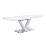 Gallegos - Dining Table With Leaf - White High