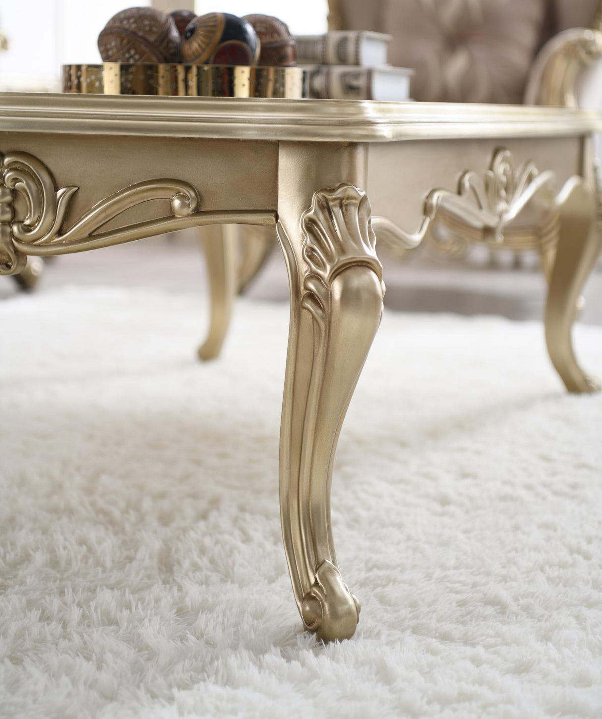 T199 - Coffee Table & 2 End Tables - Gold