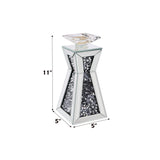 Nowles - 11" Candle Holder (Set of 2) - Mirrored, Faux Diamonds