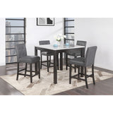 Leon - Bar Table And 4 Bar Stools - Espresso / White
