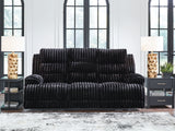 Rhine Falls - Onyx - Reclining Power Sofa With Drop Down Table