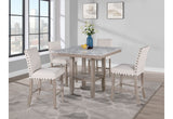 5 Piece Dining Room Set (D4010 Table And Four D1622 Bar Stools) - Natural / White