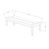 Laura - Bench And Soft Fabric Seating - Silver