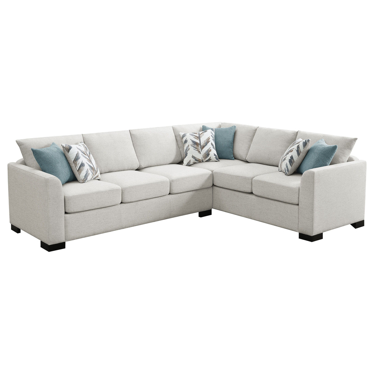 Ashford - Chenille Upholstered Sleeper Sectional Sofa - Greige