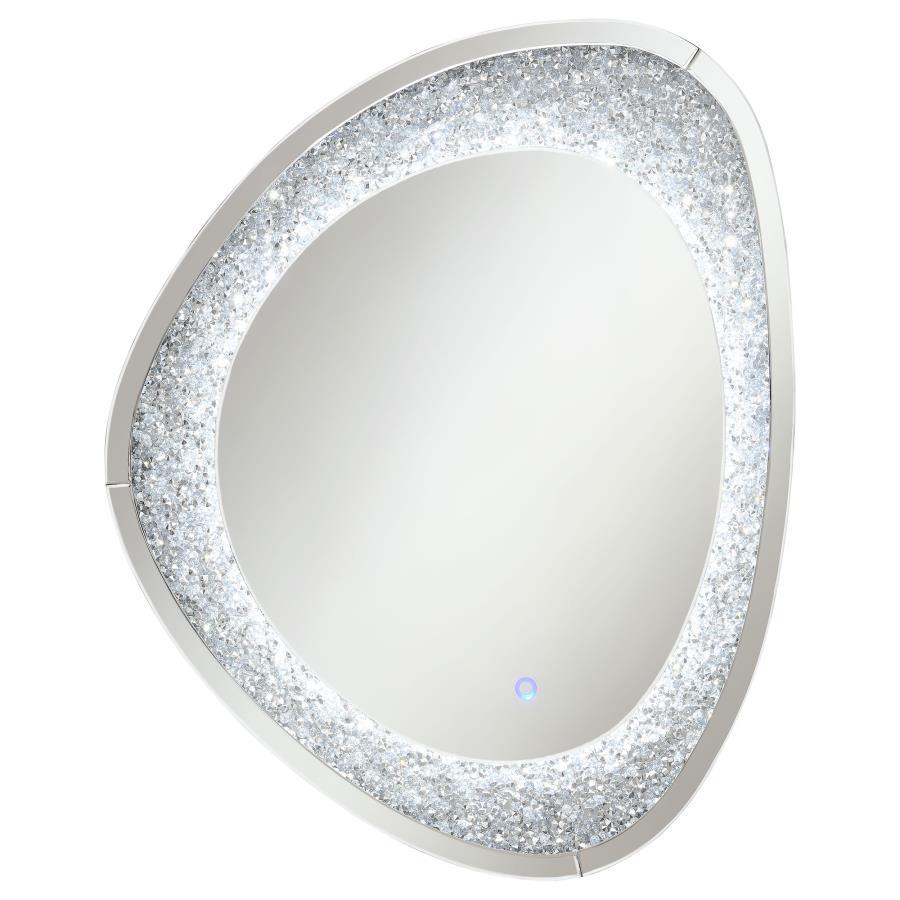 Mirage - Acrylic Crystal LED Wall Mirror - Silver