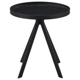 Briggs - Round Marble Printed Glass Top End Side Table