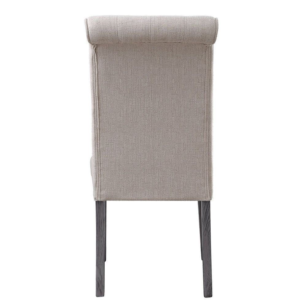 Yabeina - Side Chair (Set of 2) - Beige Linen & Gray