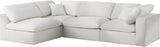 Serene - Linen Textured Fabric Deluxe Comfort Modular Sectional 4 Piece - Cream