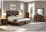 Optimus - 5 Piece Full Bedroom Set - Black / Brown