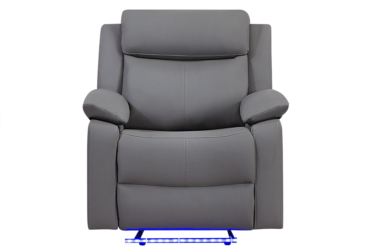 U6026 - Glider Recliner With LED - Gray