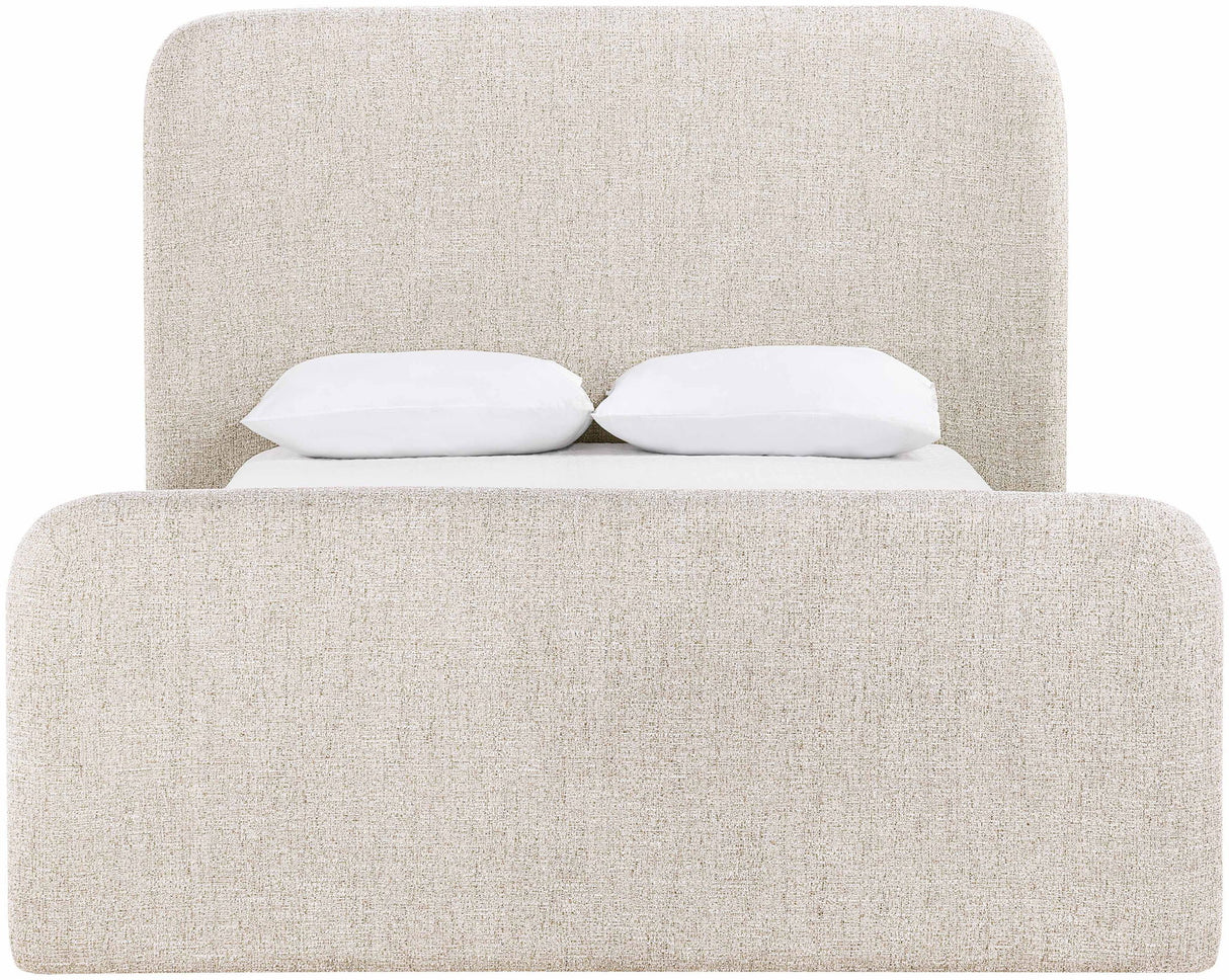 Fira - Linen Textured Fabric Upholstered Bed