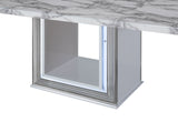 Ylime - Marble Dining Table - Light Gray / White