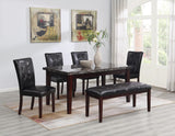 D128 - Marble Dining Table - Dark Brown